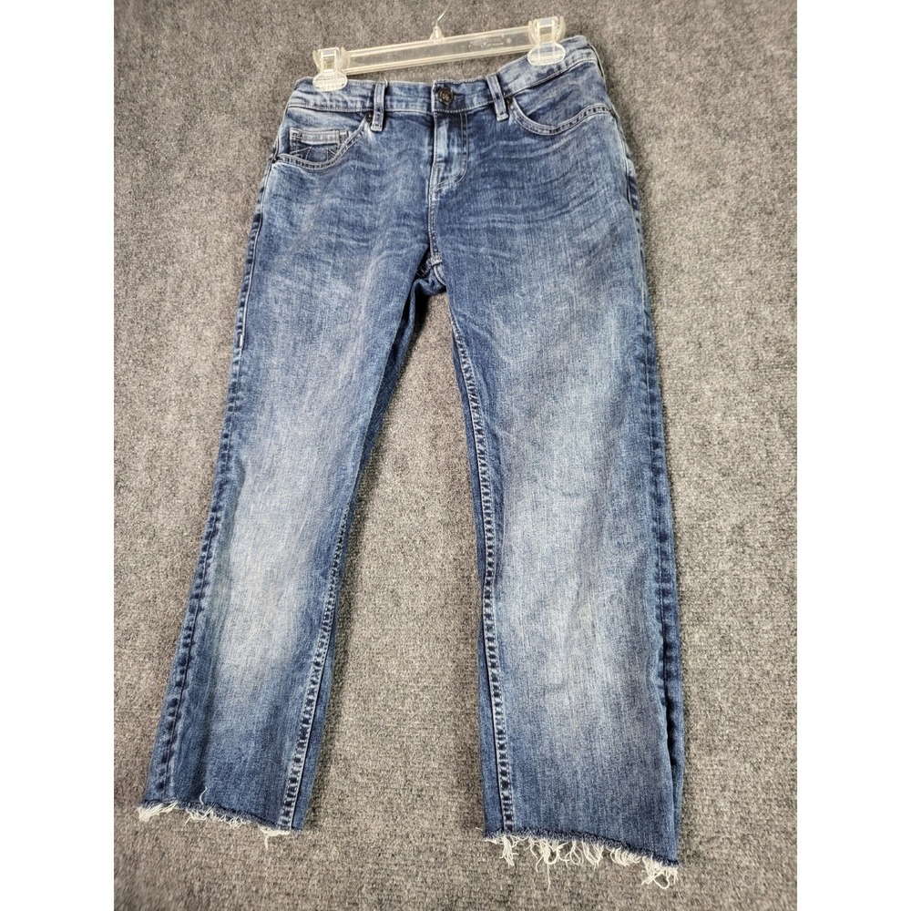 True Religion Rocco Relaxed Skinny Frayed Hem Jeans Acid Wash Women Size 29‎